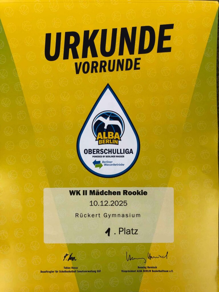 Baskettballturnier Mädchenmannschaft am Rückert-Gymnasium