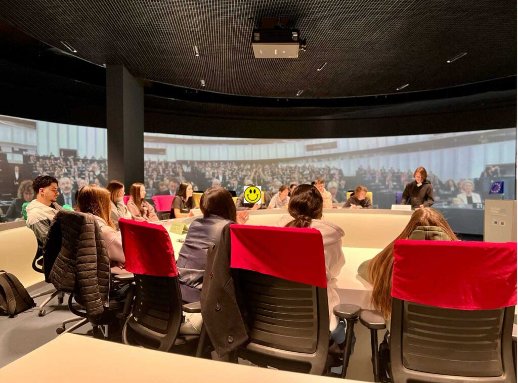 Schülerinnen und Schüler im Abstimmungsprozess bei der Vorlage eines Gesetzentwurfs Rückert-Gymnasium Berlin
