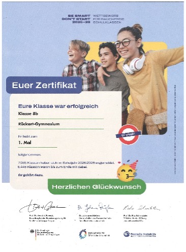 Rückert-Gymnasium Berlin „Be Smart – Don’t Start“